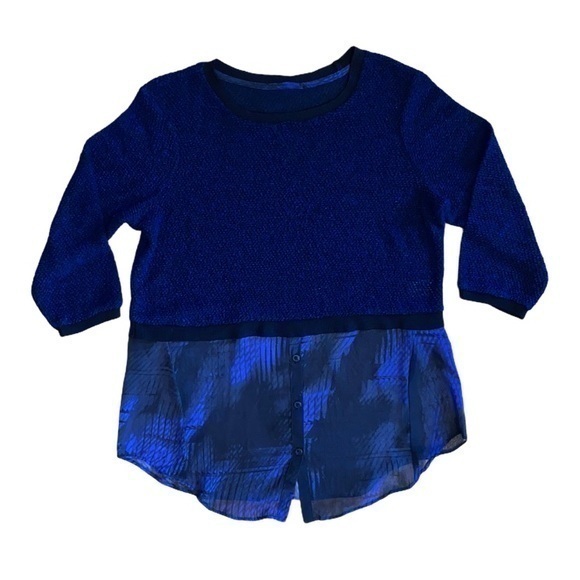 Women’s blouse 1/4 length sleeves large cobalt - Picture 1 of 6